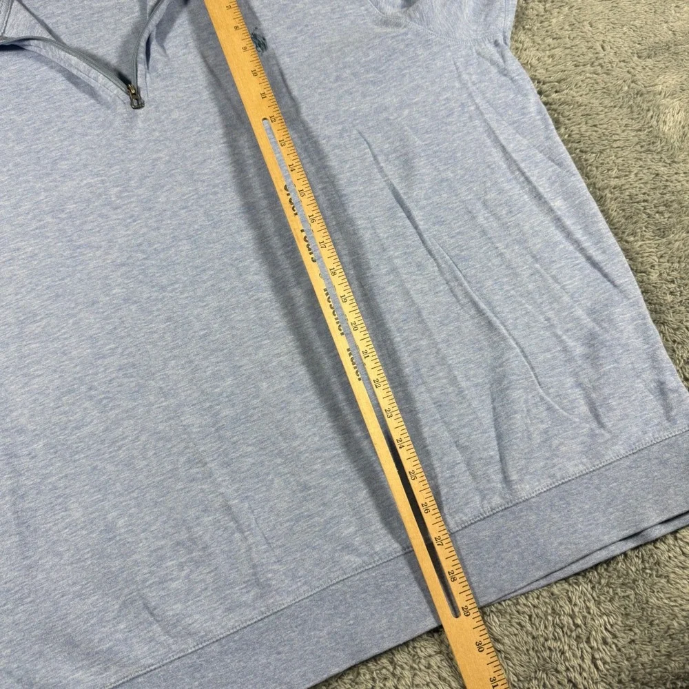 Polo‎ Ralph Lauren Mens XXL Light Blue Heather Quarter Zip Pullover Sweater Pony